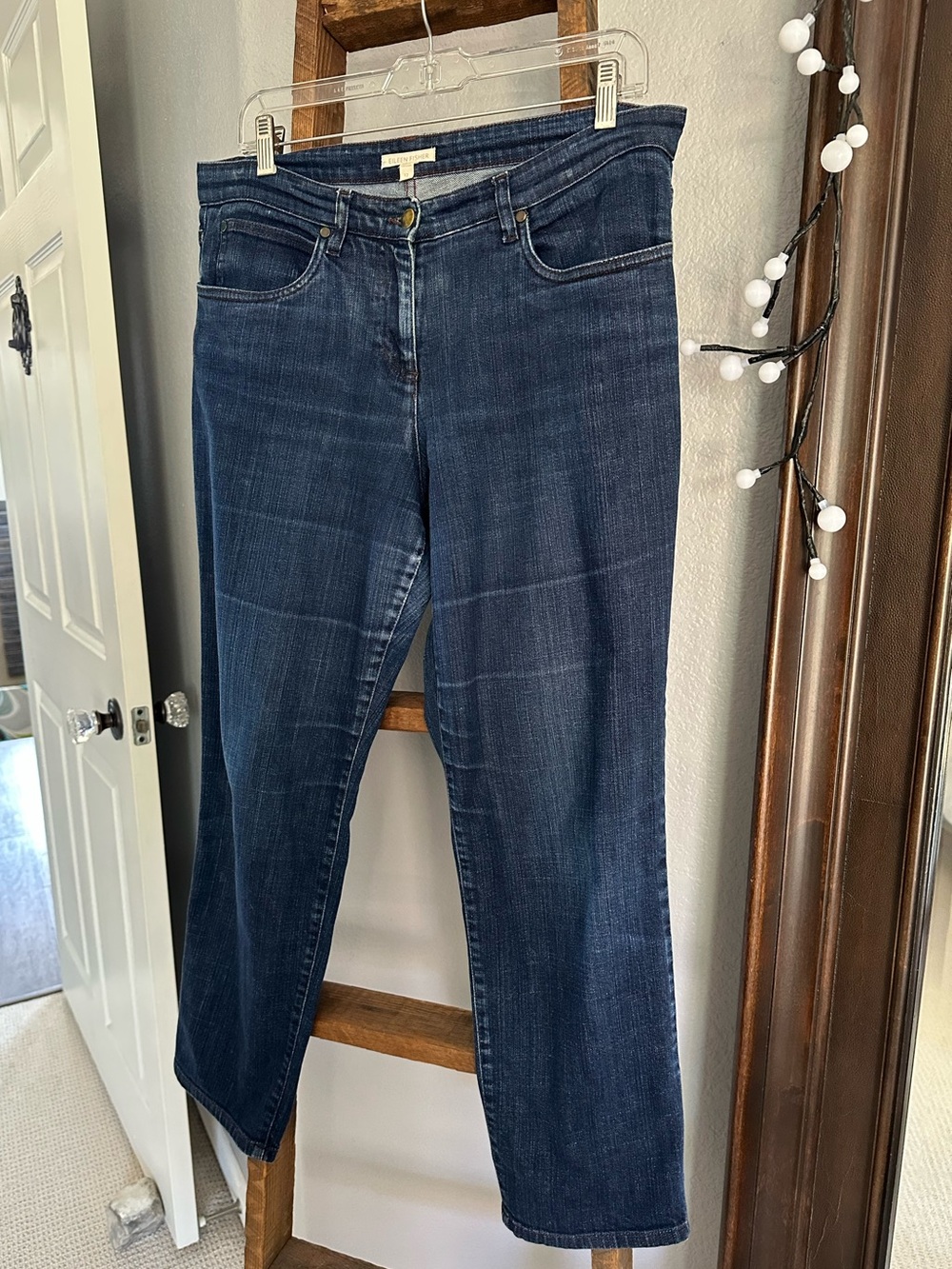 Eileen Fisher Dark Indigo Straight-Leg Jeans, size 12 - Picture 1 of 13